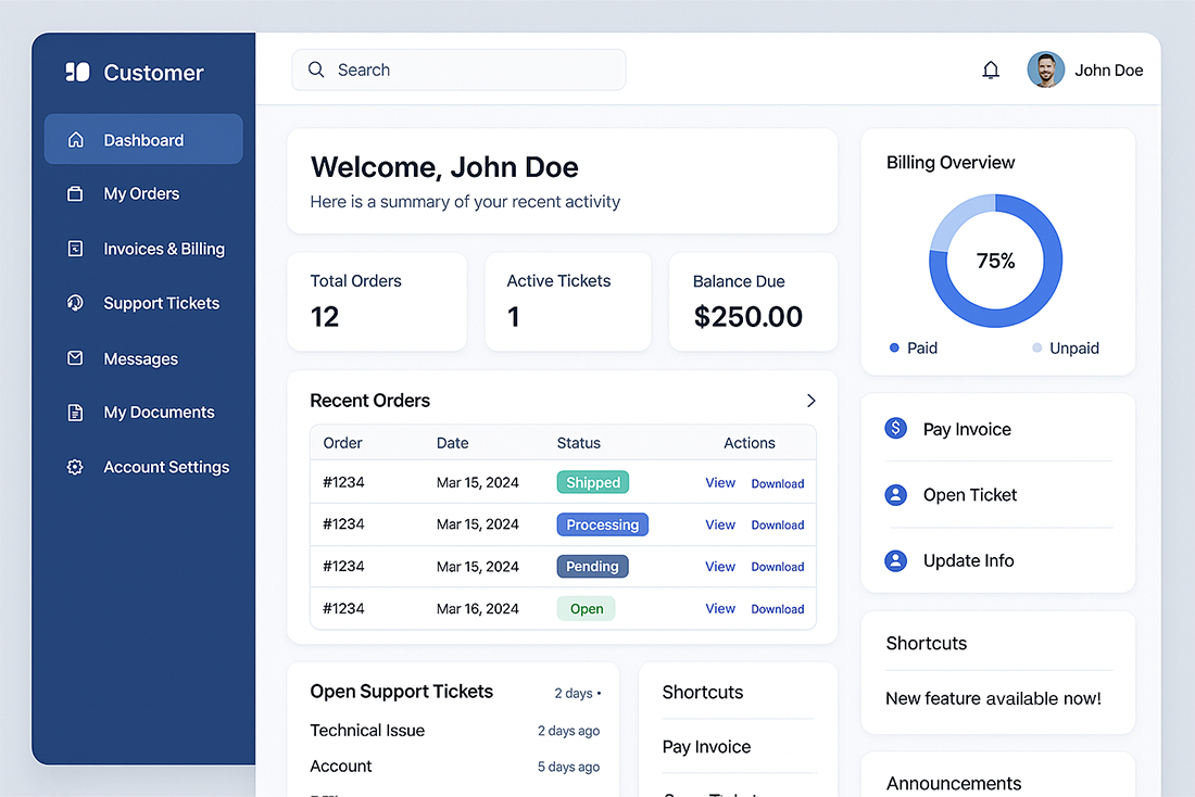Customer Web Portal