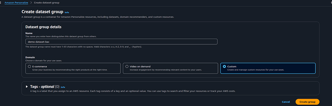 Create a Dataset Group