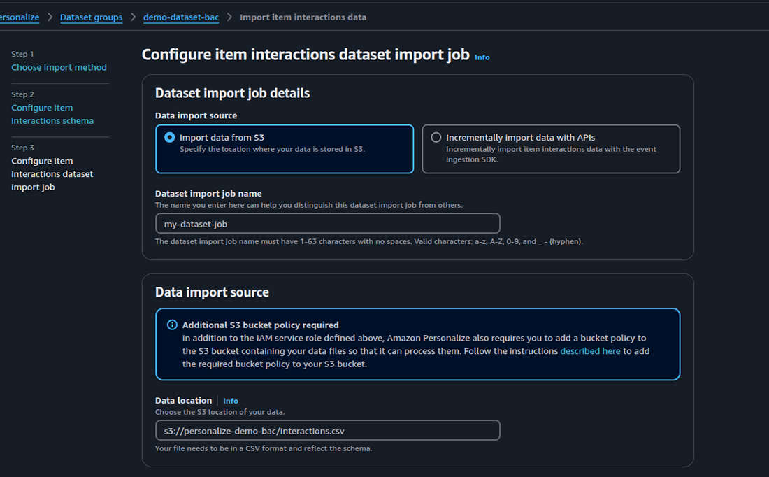 Now import the job