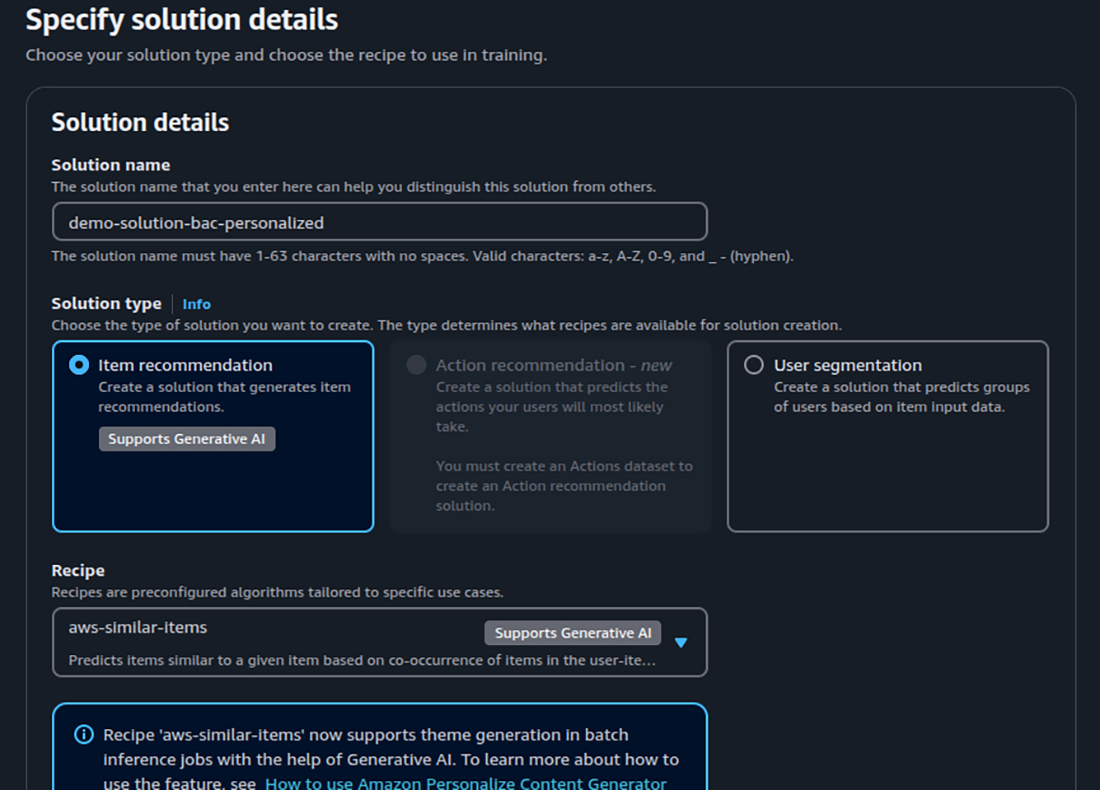 Specify Solution Details