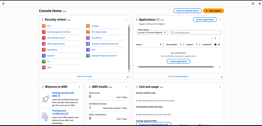 Log in to your AWS Management Console