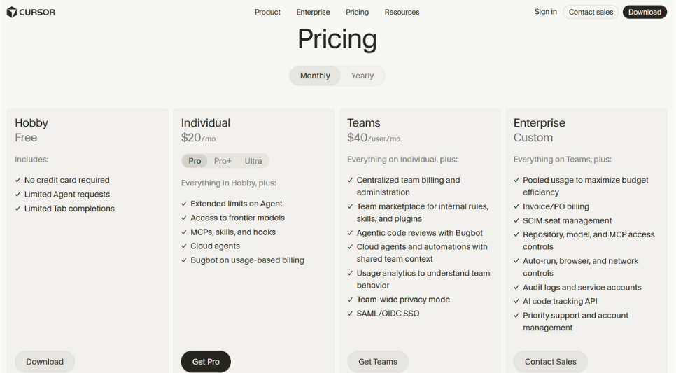 Cursor Pricing and Plan