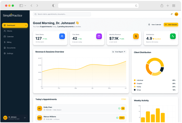 Telehealth EHR Platform for a Multi-State Mental Health Network