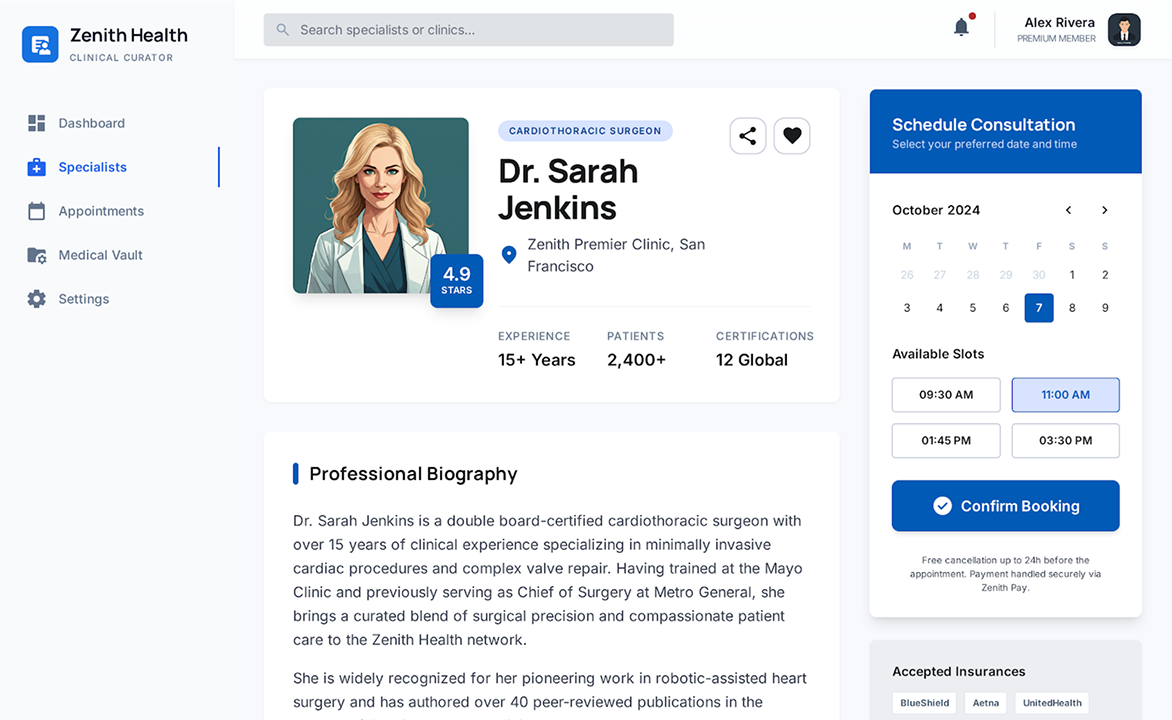 HIPAA-Compliant Appointment Scheduling Software for Zenith Health