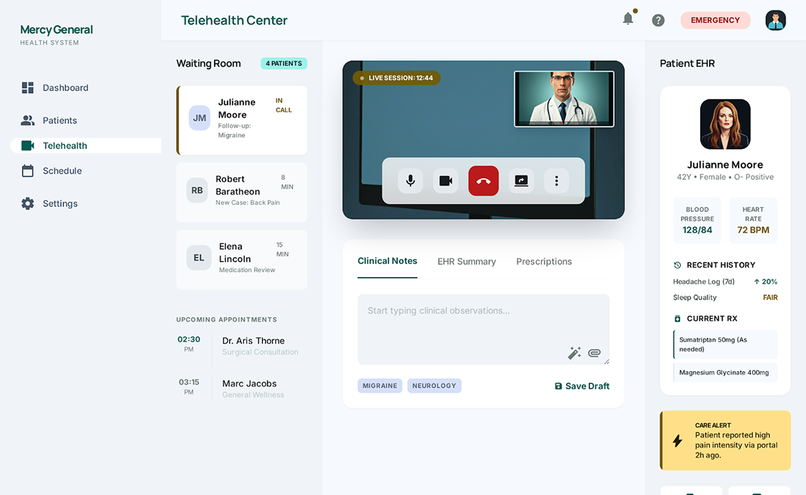 Patient Engagement CRM for Mercy General Care Network