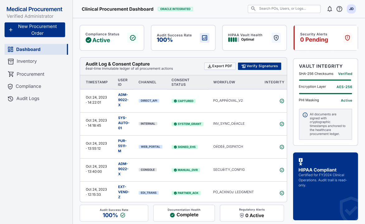 Compliance-First PO System for a Healthcare Procurement Network