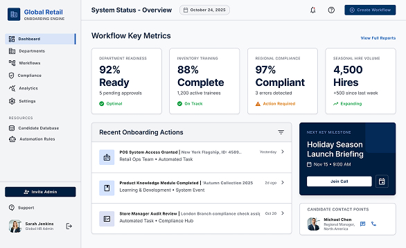 Multi-Department Onboarding Engine for a Global Retailer