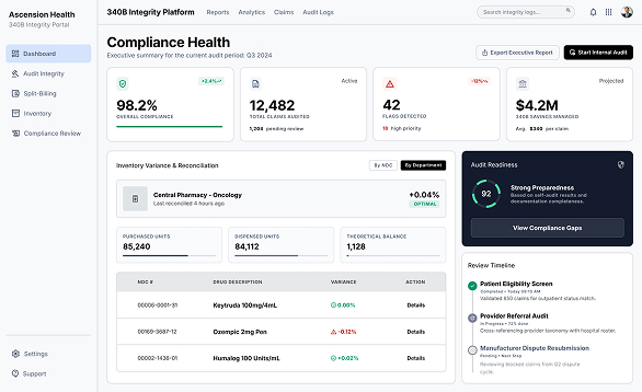  340B Split-Billing and Compliance Platform for Ascension Health