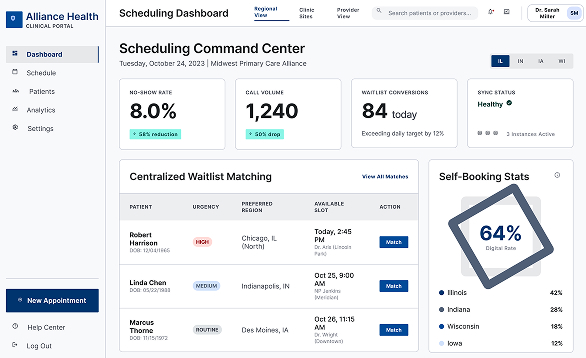 Centralized Booking Engine for a Multi-Site Primary Care Group