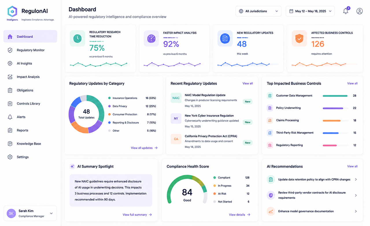 AI-Powered Regulatory Intelligence Platform for an InsurTech Company
