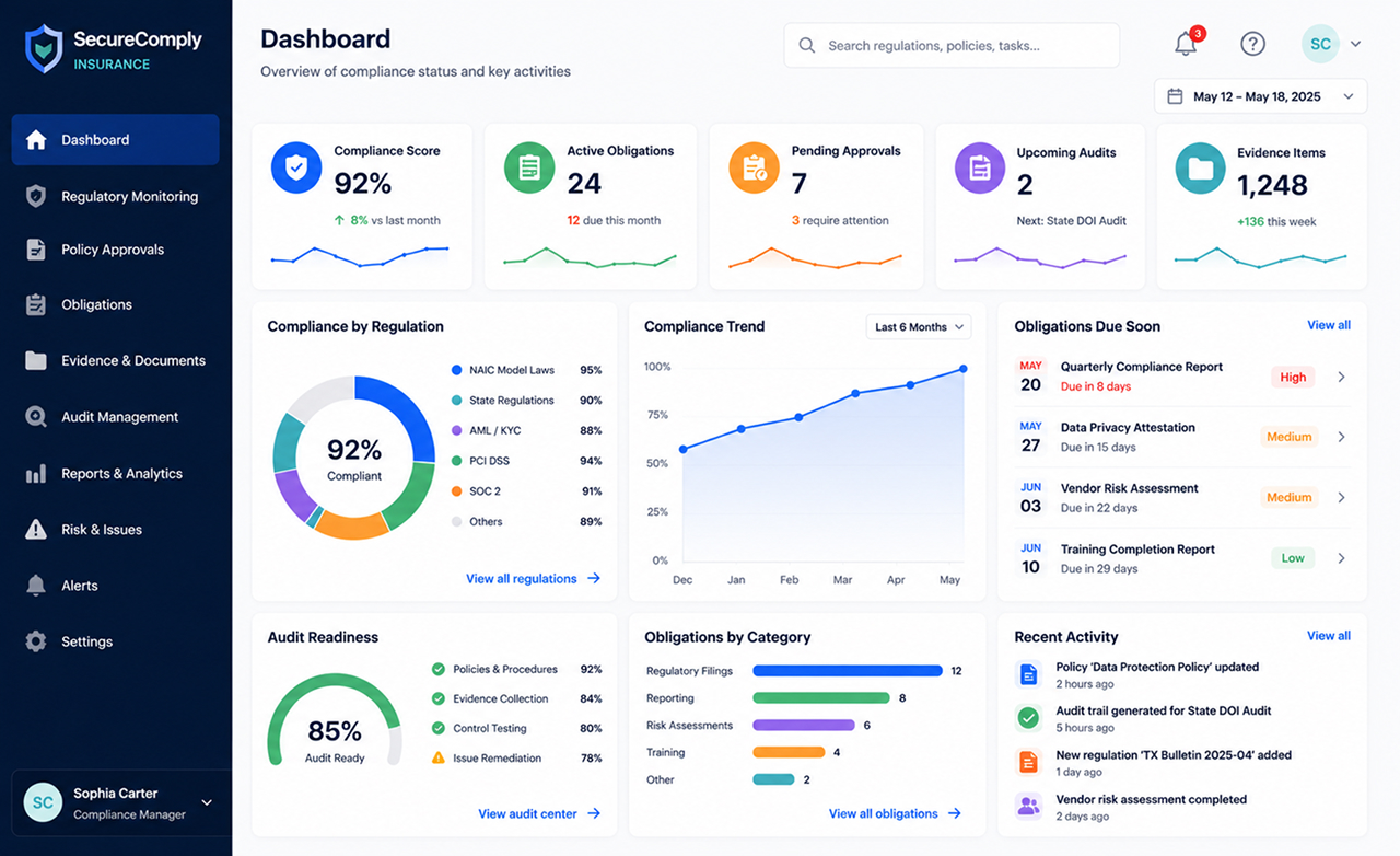 Enterprise Compliance Platform for a Regional Insurance Carrier